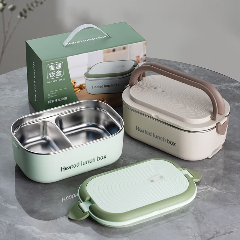 Cross-border hot-selling heated thermal lunch box, plug-in for office workers and students, 304 stainless steel electric lunch box