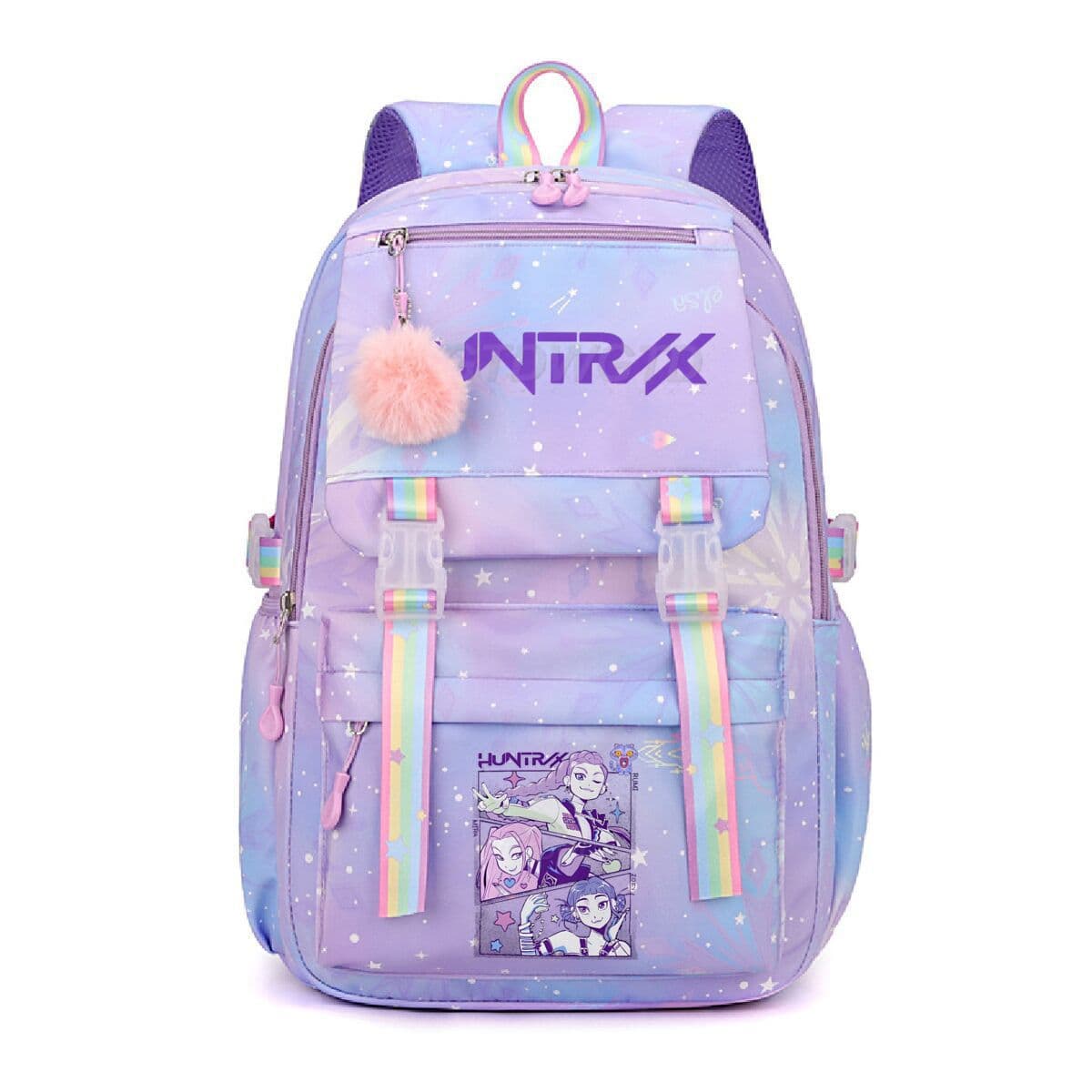 Cross-border hot selling Witch Hunters student school bag rainbow print large capacity girls backpack