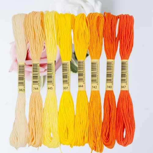 Cross-stitch thread gradient color 8-piece assembly thread, embroidery thread, handmade DIY knitting seven-color thread set