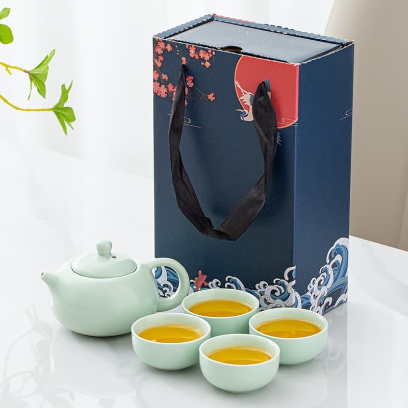 Chinese-style Tea Set Xishi Pot Ceramic Kung Fu Tea Set One Pot Four Cups Corporate Event Mid-Autumn Business Gift