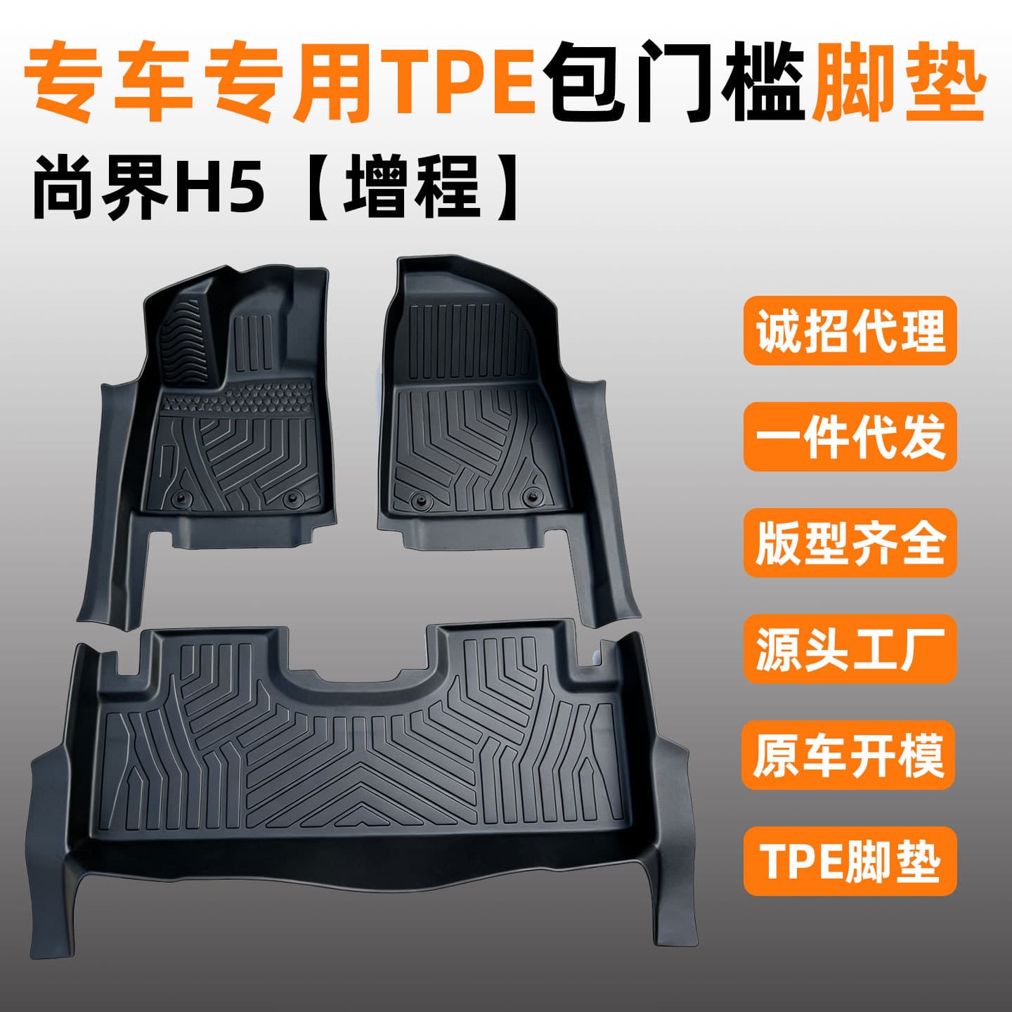 Suitable for Shangjie H5 extended-range version car floor mats TPE bag threshold interior modification protective supplies double-layer wear-resistant