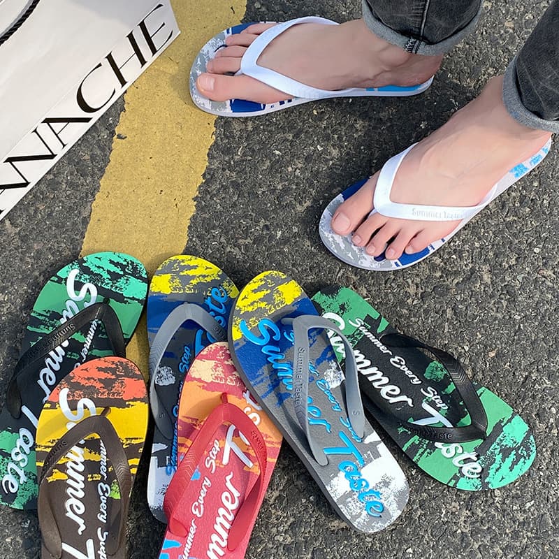 Wholesale Men's Flip Flops Fashionable Versatile Non-slip Waterproof Popular Toe Separator Simple Sandals Summer Outdoor