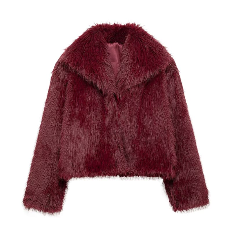 Cross-border European and American clothing 2025 spring style loose decorative design versatile fur coat artificial imitation fur
