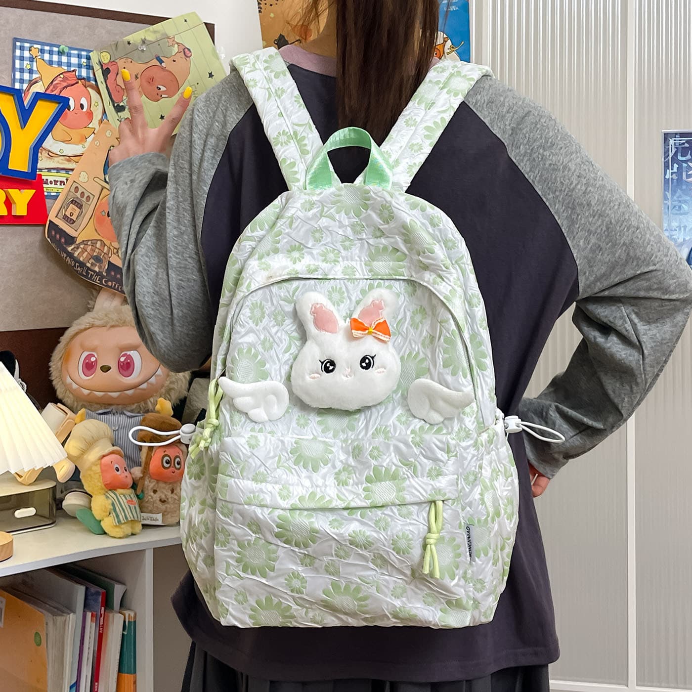 Vintage Floral Backpack for Girls, Middle School, High School, and College Students, Japanese Style Floral New Backpack