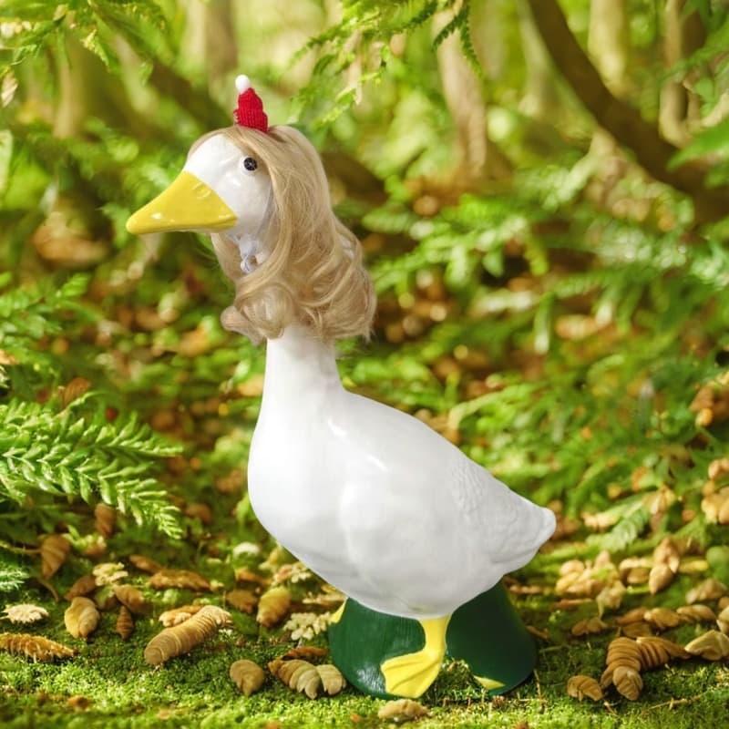 Amazon 23-inch White Goose Ornament Resin Statue Craft Home Garden Courtyard White Duck Decoration