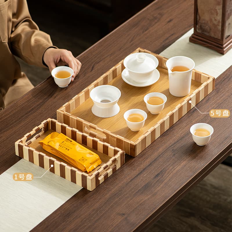 Simple Japanese style bamboo tray special tray for barbecue side dishes, coffee shop drink tray, dining table fruit plate storage tray