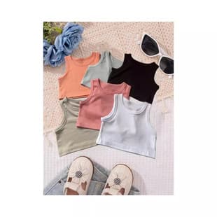 Summer Children's Tank Top, Fashionable and Cute Girls' Camisole Inner Layer, Pink Top, Baby and Toddler Versatile