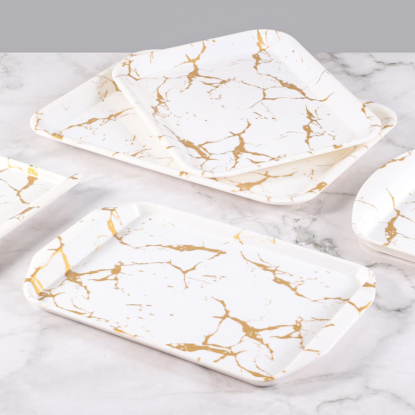 Melamine tray rectangular commercial hotel restaurant serving plate plastic water cup tea tray bread display tray