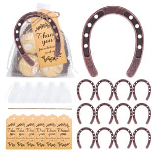 Amazon Hot Selling Metal Lucky Horseshoe Pendant Vintage Wedding Decoration Country Party Gift Wedding Favor
