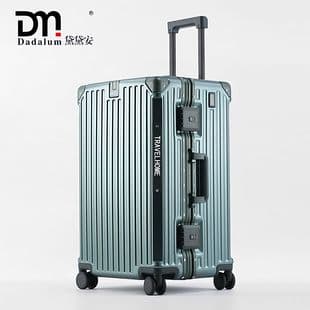 32-inch USB Dual Charging Large Capacity Aluminum Frame Suitcase, Sit-on 360° Spinner Wheel Carry-on, Multi-functional Travel Luggage