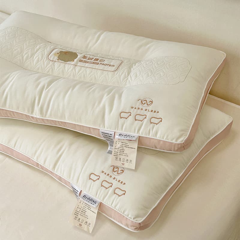 New cashmere protein neck pillow pillow core cervical spine pillow pillow single pillow core maternal and infant grade A dormitory pillow core