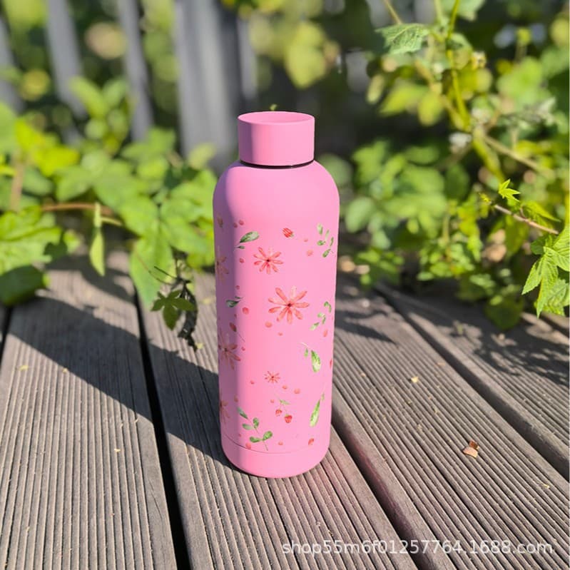 Cross-border 304 stainless steel small mouth bottle thermos cup vacuum convenient anti-fall outdoor sports water cup screw cap water bottle