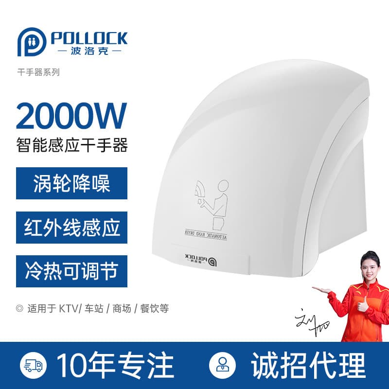 Pollock Fully Automatic Sensor Smart Hand Dryer, Cold/Hot Hand Dryer, Home Bathroom Hand Dryer, Hotel Commercial