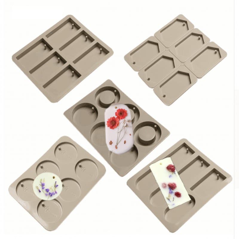 Wax sheet mold DIY silicone mold 6-piece aromatherapy plaster handmade soap mold DIY ring rectangle