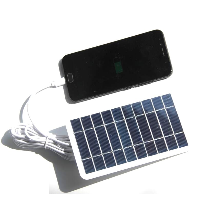 2W 5V Solar Charging Panel for Outdoor Camera Security Monitoring, Solar Panel for Mobile Phone Charger, MicroUSB
