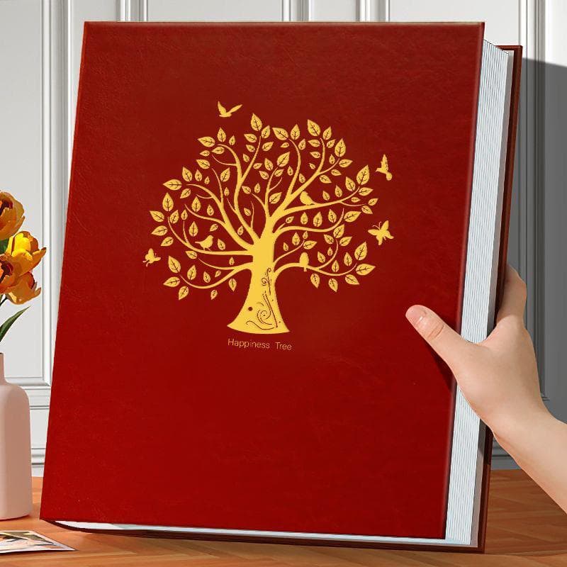 Leather Photo Album Large Capacity 7x8 Inch 400 Pages Family Insert Style Album with Lamination Photo Storage