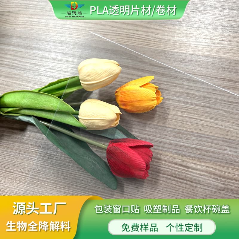 Polylactic Acid (PLA) Plastic Disposable Food Container Packaging, Thermoforming Material, Cuttable Transparent PLA Sheets, Biodegradable and Eco-Friendly