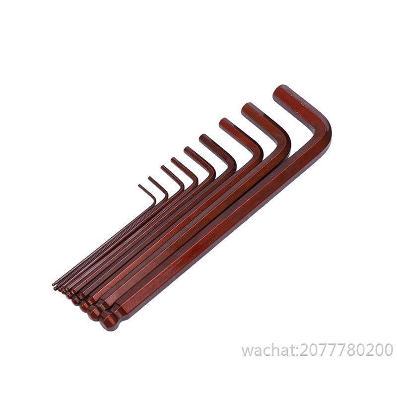 9-Piece Hex Key Set, Flat Head, Ball Head, Extended L-Shape Hex Wrench, Bicycle Parts Disassembly Tool