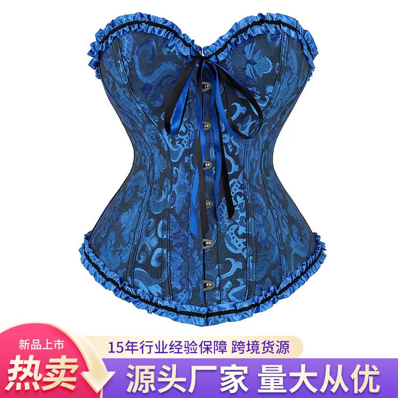 Cross-Border European and American Court-Style Shapewear, Tummy Control, Slimming Corset, Sexy Lace Fishbone Corset