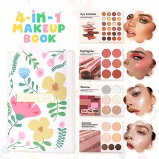 Temu Exclusive Matte and Shimmer Multi-Color Eyeshadow Palette, Natural Contouring and Highlighting, Face Cosmetics Book, Wholesale