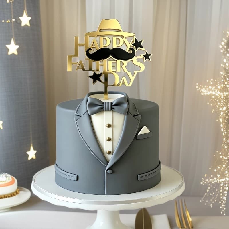Cross-border Father's Day Cake Decoration Topper Creative Double-Layer Acrylic Dad Birthday Party Cake Flag Manufacturer