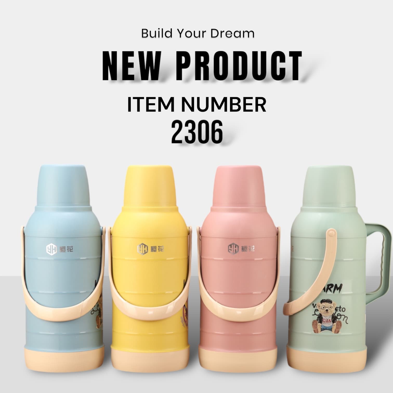 2306 Large Capacity Long-lasting Thermal Carafe for Students and Home Use, Glass Vacuum Liner Hot Water Kettle
