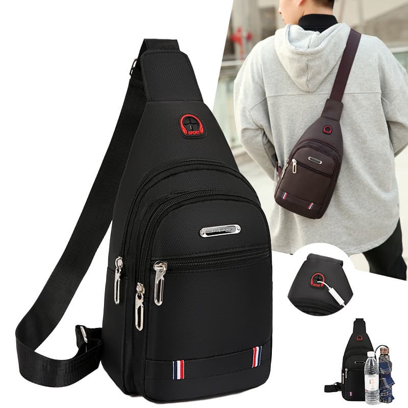 New business men's chest bag, simple and versatile cross-border large-capacity crossbody bag, waterproof and wear-resistant multi-functional shoulder bag