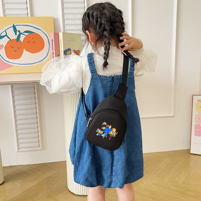 Minecraft Kids Crossbody Bag Virtual World Lightweight Versatile Boys Girls Kindergarten Single Shoulder Bag Crossbody Bag