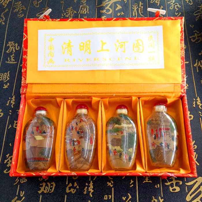 Inside Painted Snuff Bottle Set - Study Abroad Commemorative Gift, Specialty Handicraft, Diplomatic Gift