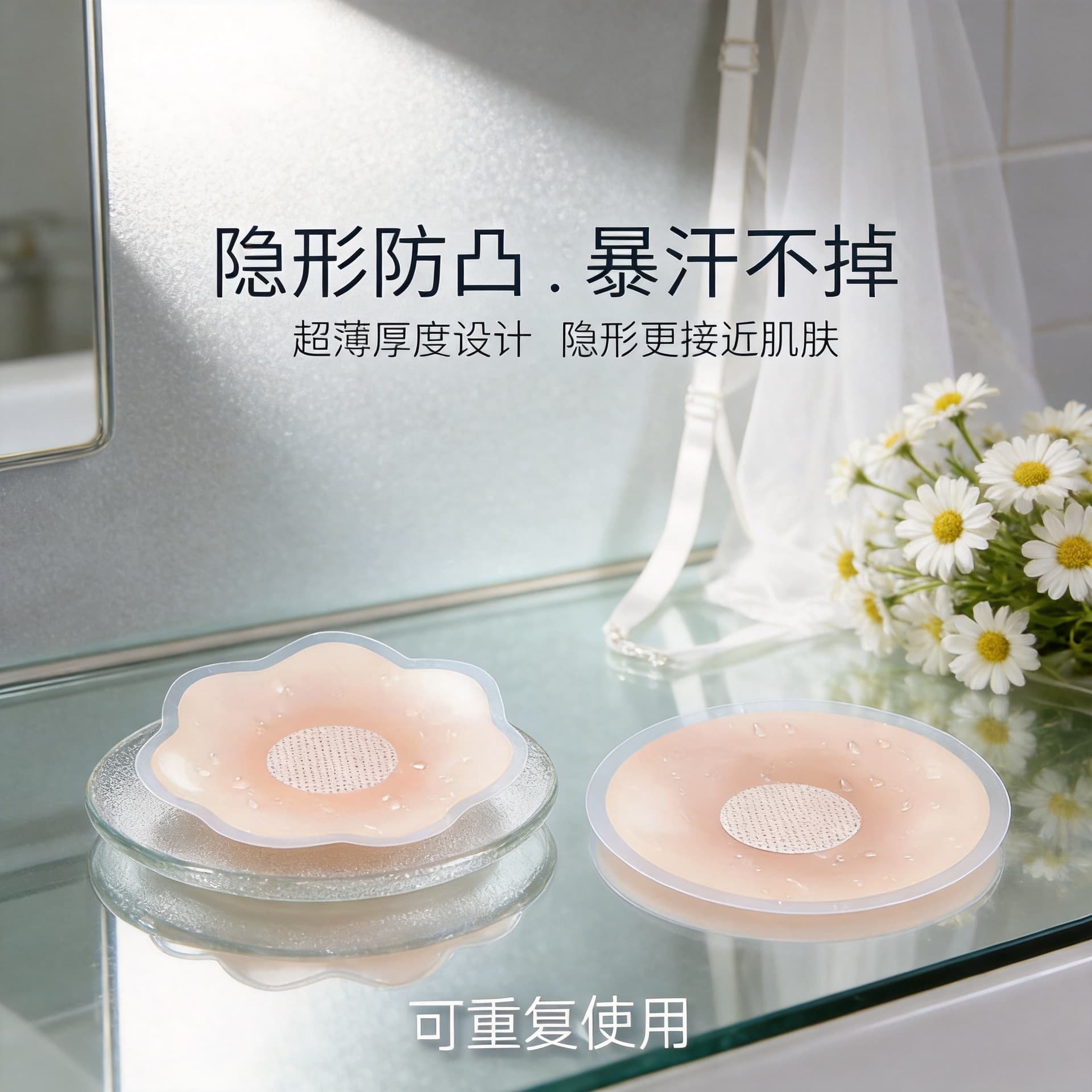 Anti-exposure Silicone Bra Pads For Women's Wedding Dress Tank Top Summer Thin Large Chest Nipple Cover Prevent Light Leakage