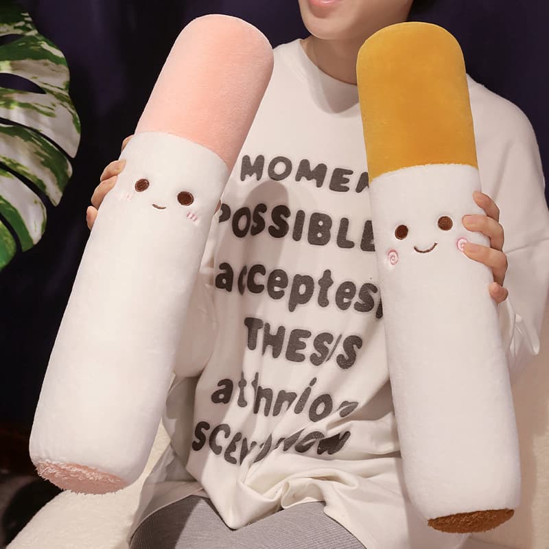 Cylindrical Huazi Smoke Pillow Stomach Sleeping Cartoon Long Strip Cigarette Butt Leg Hug Sleeping Cushion Wholesale Simulation Cigarette Side Sleeping