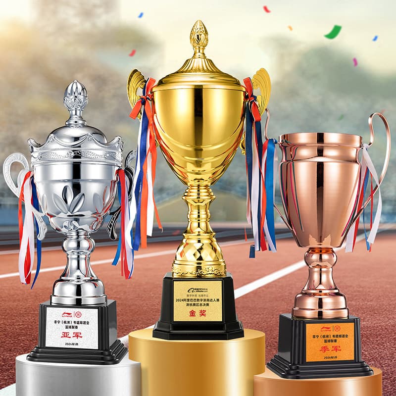 Trophy Metal Cup Gold Silver Bronze Award for Sports Competitions Student Prize Football Basketball Honor Commemorative