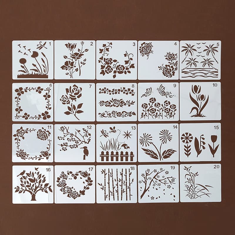 Painting aids, animal and plant painting templates, kindergarten graffiti, primary school manuscripts, hand-painted hollow molds