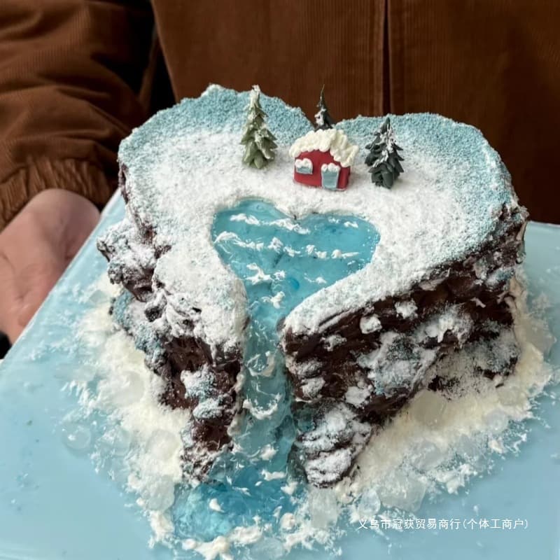 Beijing Micro-Landscape Scenery Isolated Island Mountain Peak Birthday Cake Shanghai Tianjin Changsha Chengdu Xi'an Same-Day Delivery Nationwide