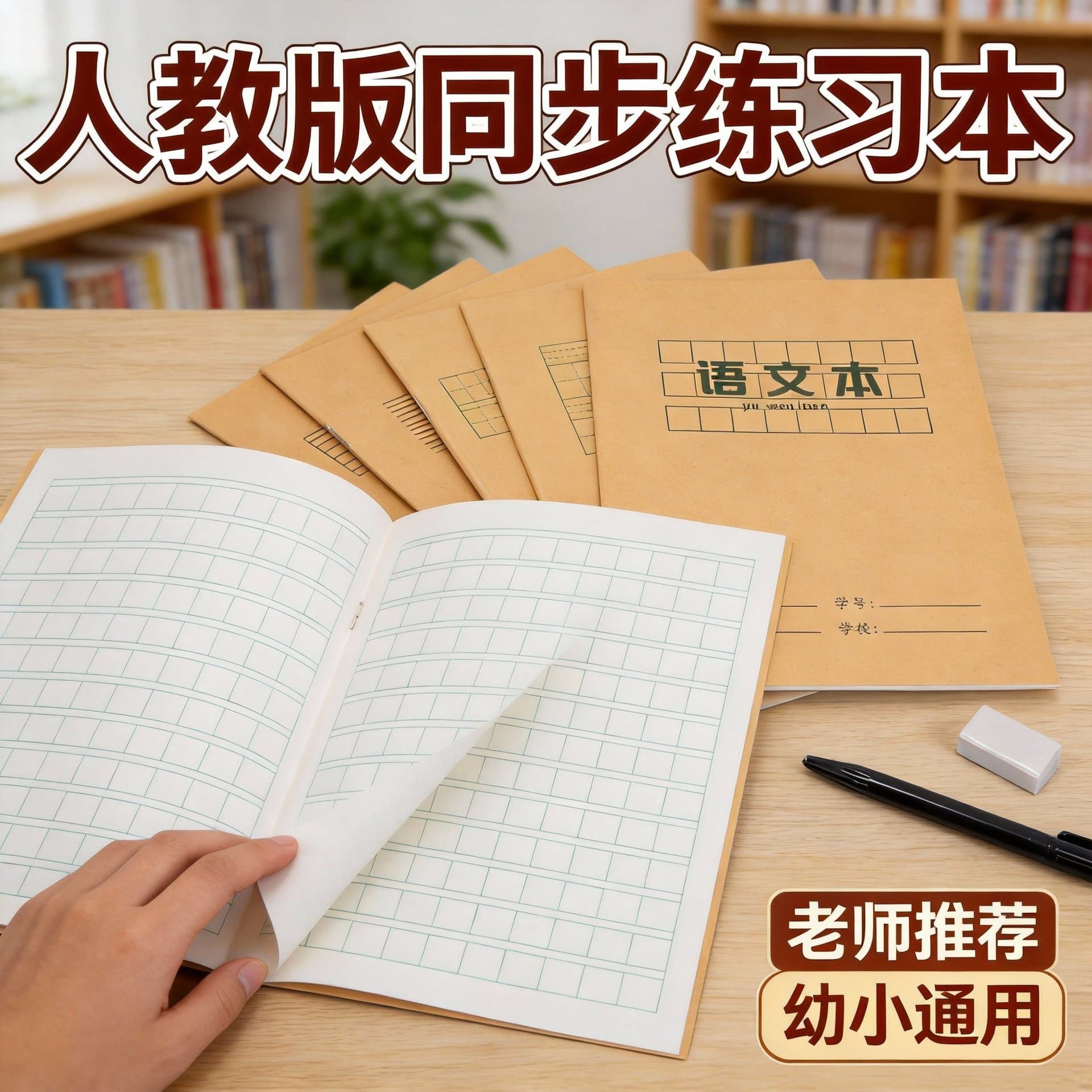 Shuoguo Character Practice Notebook Paper Writing Book Primary School Students Special Draft Book Exercise Book Kraft Paper Notebook Eye Protection Calligraphy Practice Book