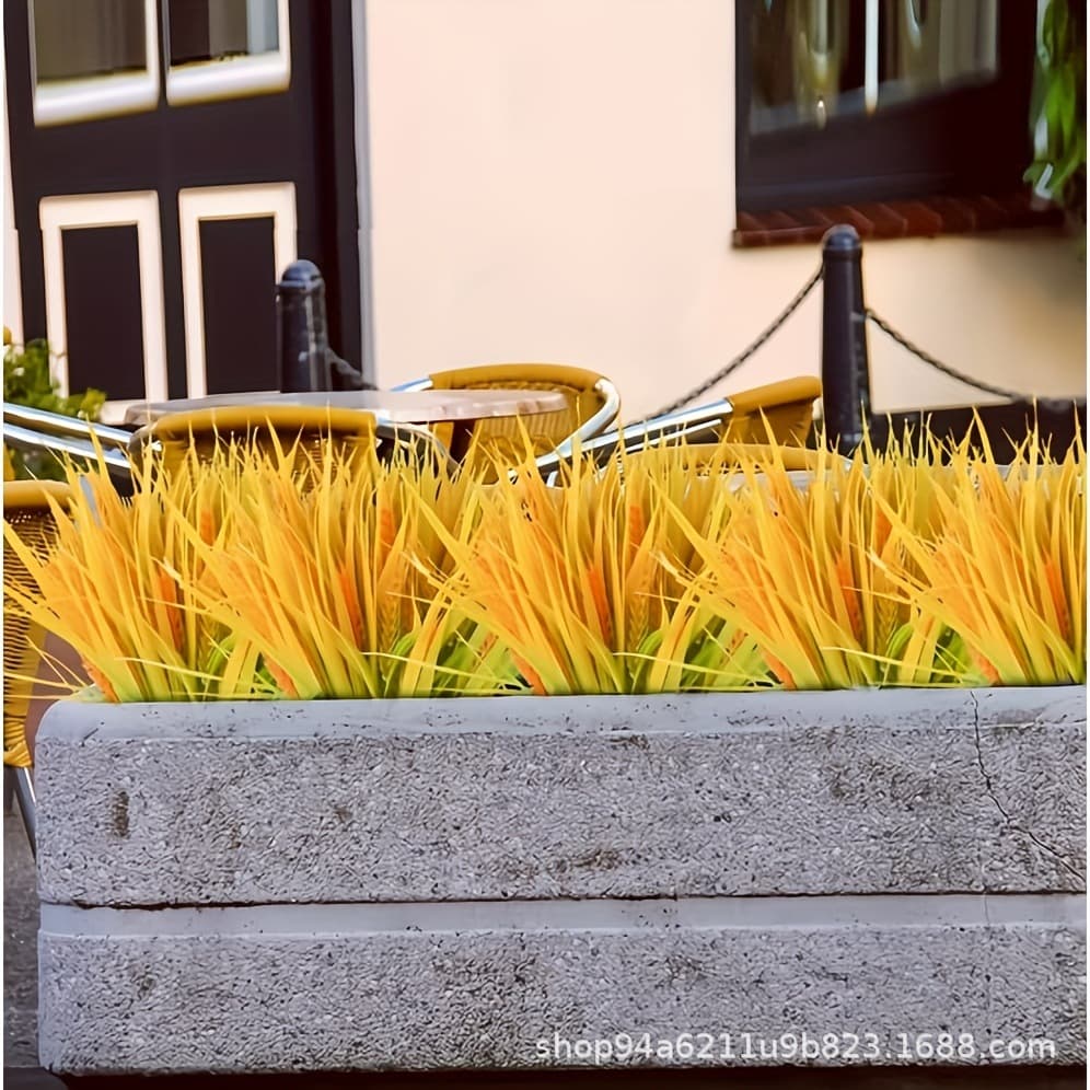 Cross-border Simulation 7-Branch Wheat Ear Rice Simulation Bouquet Paddy Field Garden Engineering Landscape Rice Ear Plant Ornament