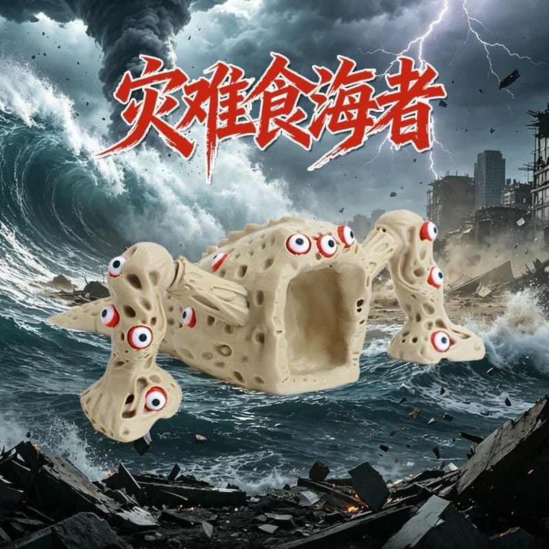 Deep Sea Behemoth Sea Eater Mutated Natural Disaster Joints Movable Storm Disaster Sea Eater Model Ornament Figure