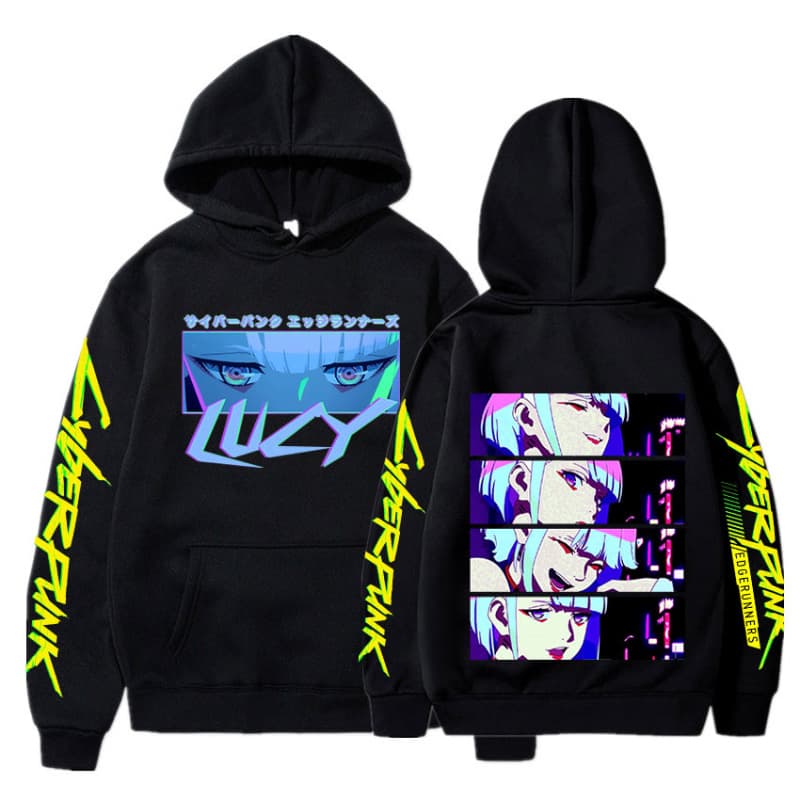 Cyberpunk: Edgewalker Lucy Four-Gong Expression Printed Korean Sweatshirt Cross-Border Student Hoodie