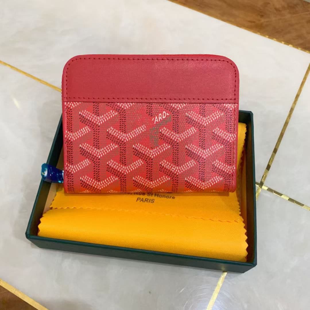 2025 Niche New Fashion Korean Style Unisex Short Zipper Wallet Goyard Wallet Printed Dogtooth Coin Card Holder