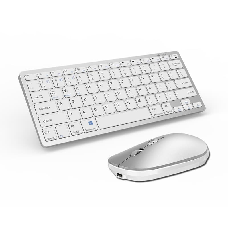 78-Key Type-C Bluetooth Wireless Keyboard and Mouse Combo, 2.4G Rechargeable Silent Office Wireless Keyboard