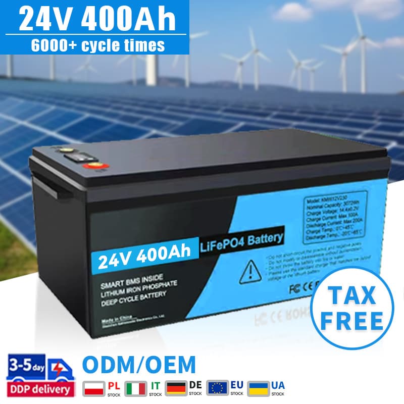 Factory 12V 24v 400ah LiFePO4 Battery Pack with BMS 100ah