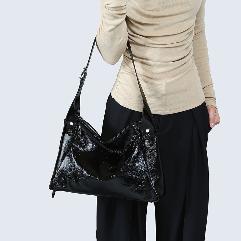 Genuine Leather Women's Bag Premium Light Luxury Top-Grain Waxed Leather Tote Bag Large Capacity Waxed Leather Commuter Bag Crossbody Women