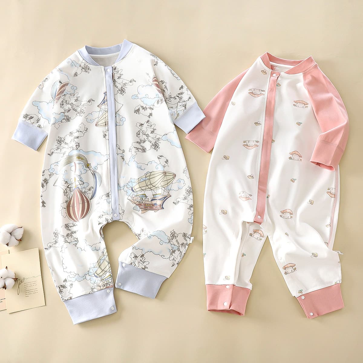 Children's sleeping bag, spring and autumn style, baby anti-kick blanket, infant bodysuit, boneless crawling suit, pure cotton Class A split-leg sleeping bag