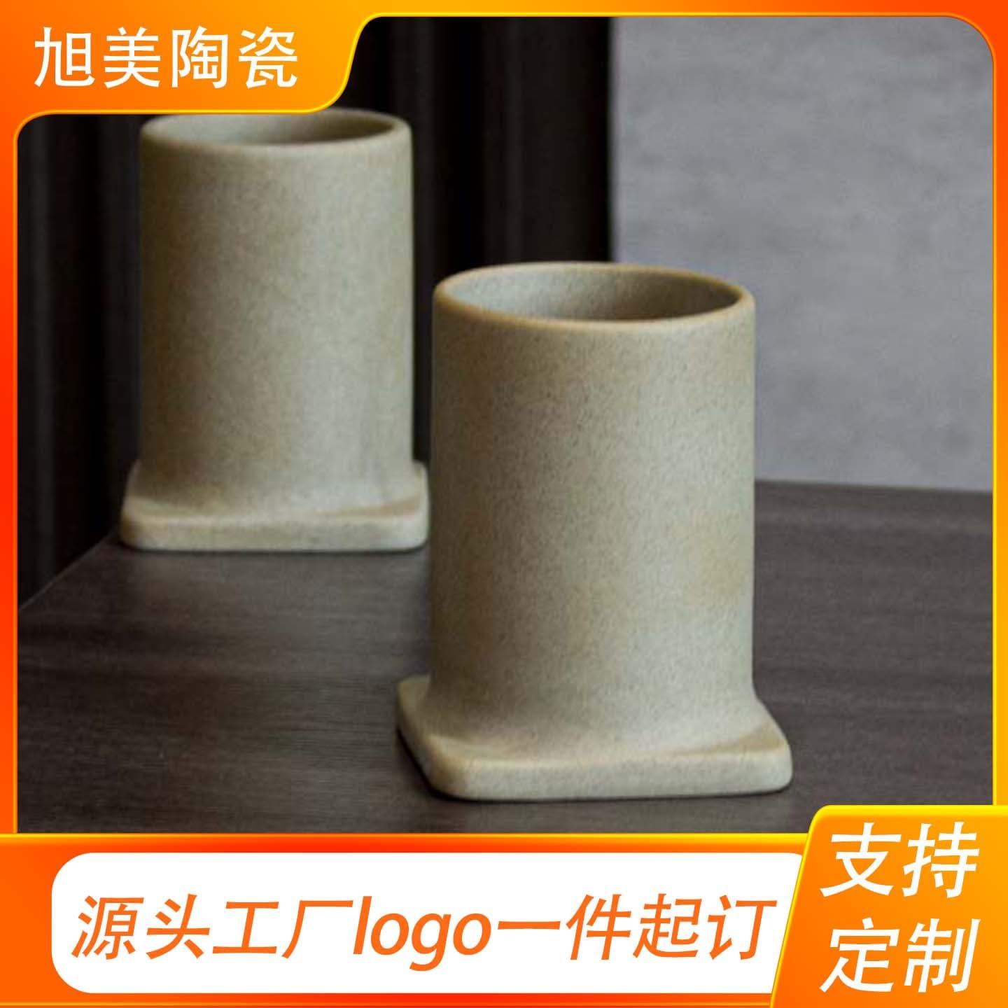 Cross-border exclusive clay ceramic chopstick tube, matte finish minimalist premium storage cylinder, knife and fork tableware organizer