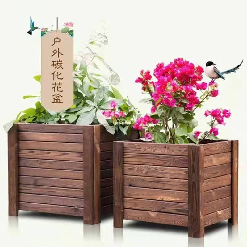 Anticorrosive Wooden Planter Box for Planting Trees, Flowers, and Vegetables, Large Outdoor Flower Pot, Planting Box, Garden Planter