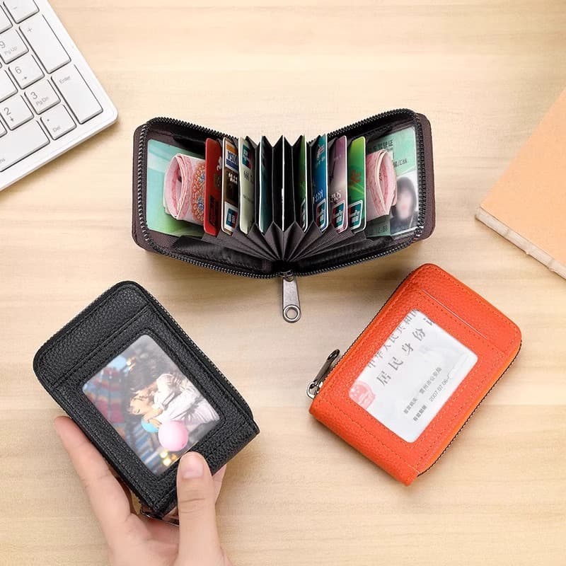 Cross-border new product accordion card holder Korean version portable women's short bank card holder business card holder zipper vertical clutch bag