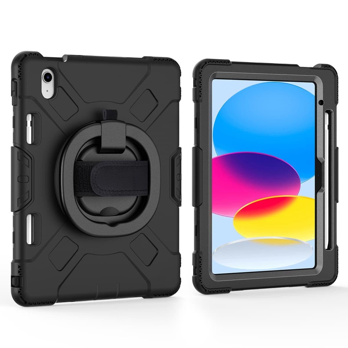 360-Degree Rotating Handheld Tablet Case for iPad 10.9 10th Generation, Multi-Functional Pen Slot Design