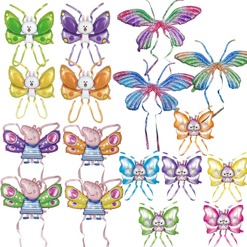 Peach Butterfly Wings Balloon Aluminum Film Material Victoria's Secret Angel Back Decor Children's Party Photo Prop Inflatable Toy