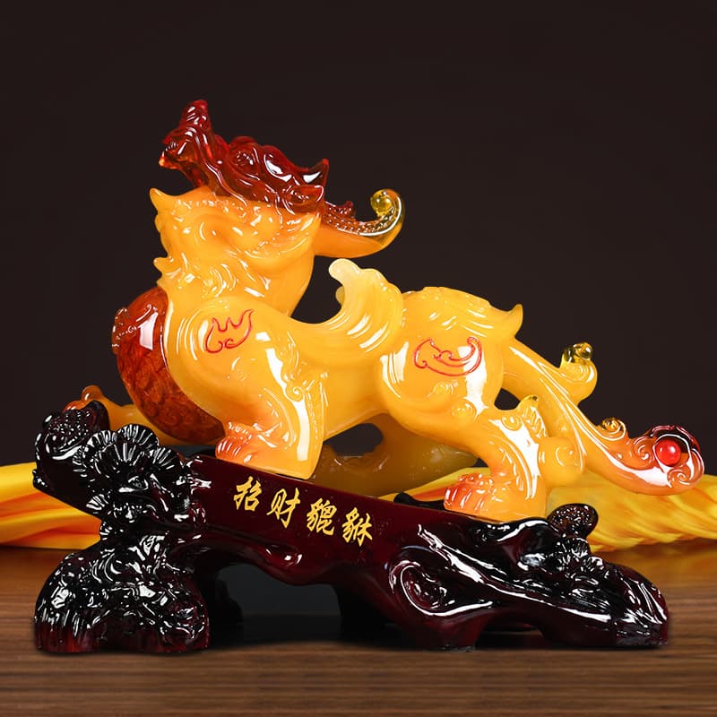 Wealth Pixiu Ornament for Home Living Room Entryway, Feng Shui Protector, Housewarming Craft, Liquor Cabinet Decor, Opening Gift