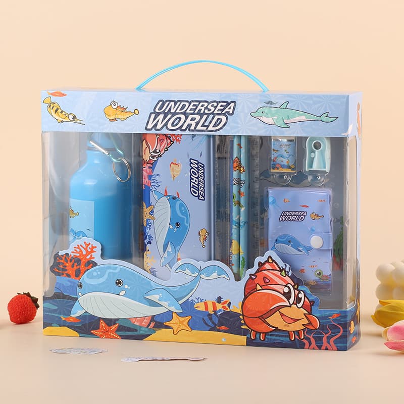 Primary School Student Stationery Set Gift Box with Water Bottle, School Supplies, Learning Essentials, Children's Birthday Gift